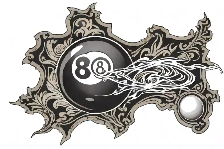billiards 8 ball tattoo design idea