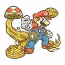 super mario, controler logo, need for speed, mario mushroom, hercules game tattoo design idea