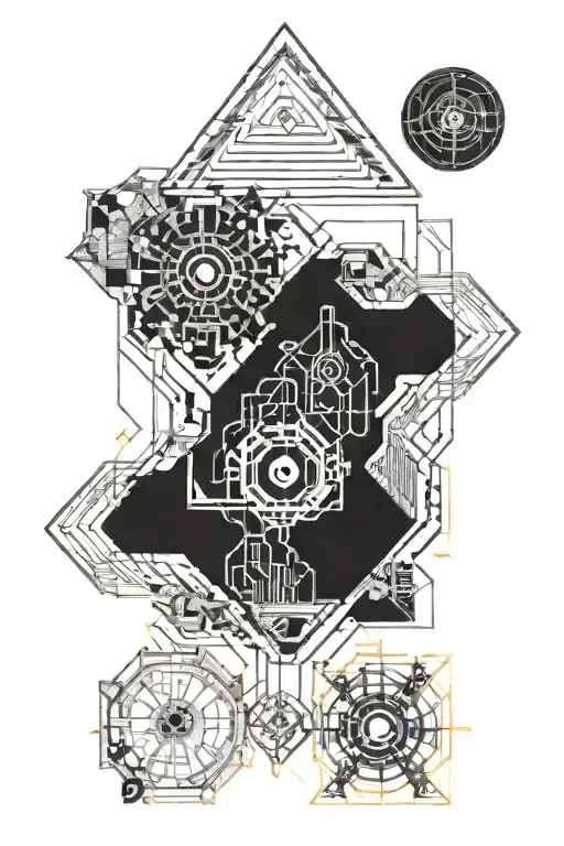 blackwork cybersiglism design tattoo design idea