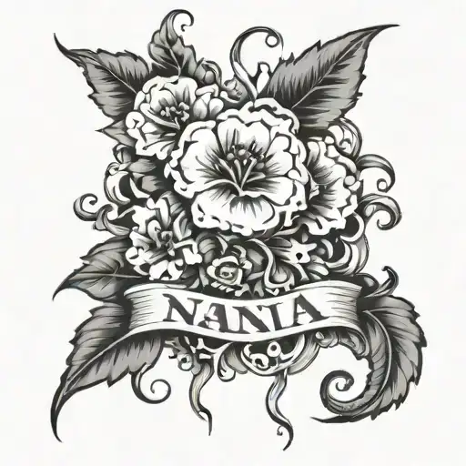 grandmothers name "Nana"  tattoo design idea