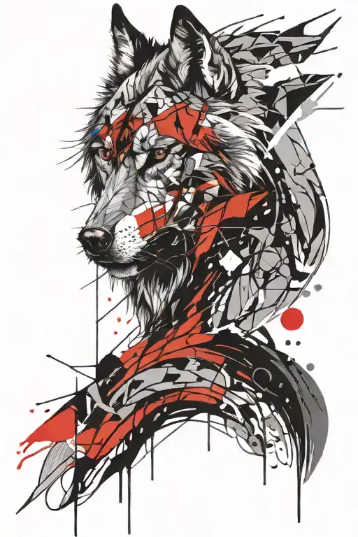 wolf face line pattern tattoo design tattoo design idea