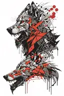 wolf face line pattern tattoo design tattoo design idea