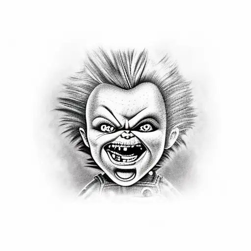 chucky and bride tattoo design idea