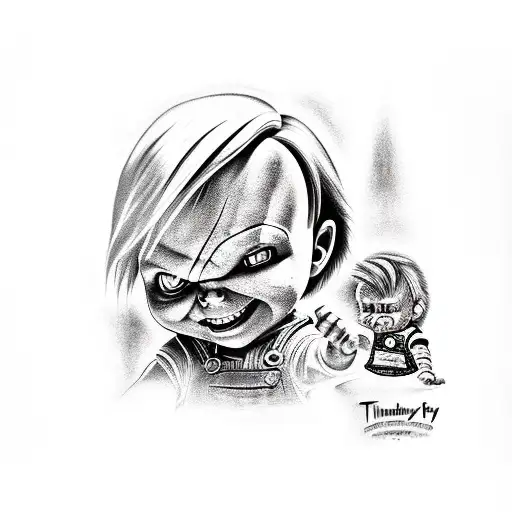 chucky and tiffany tattoo design idea