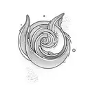 waves suminagashi full forearm tattoo design idea