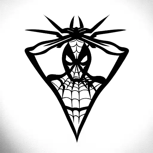 logo spiderman for ankle  tattoo design idea