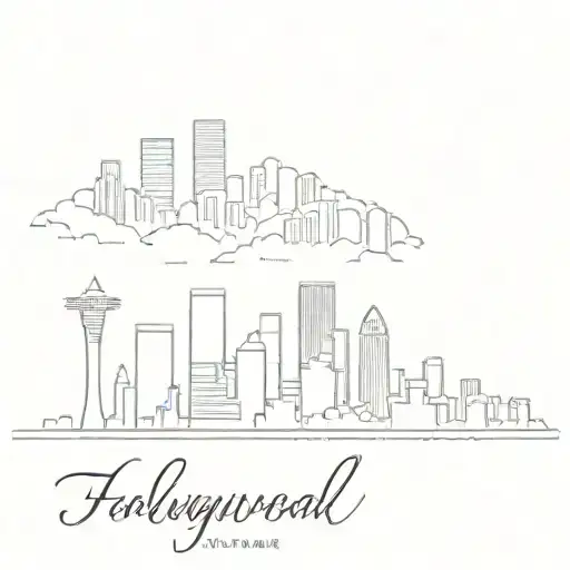 Los Angeles skyline with Hollywood tattoo design idea