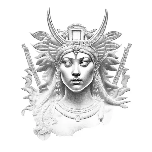 goddess nike louvre statue full body tattoo design idea