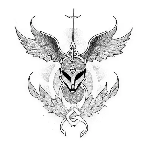 goddess nike tattoo design idea