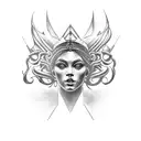 goddess nike full body tattoo design idea