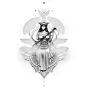 goddess nike full body tattoo design idea