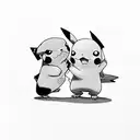 ash and pikachu hugging tattoo design idea