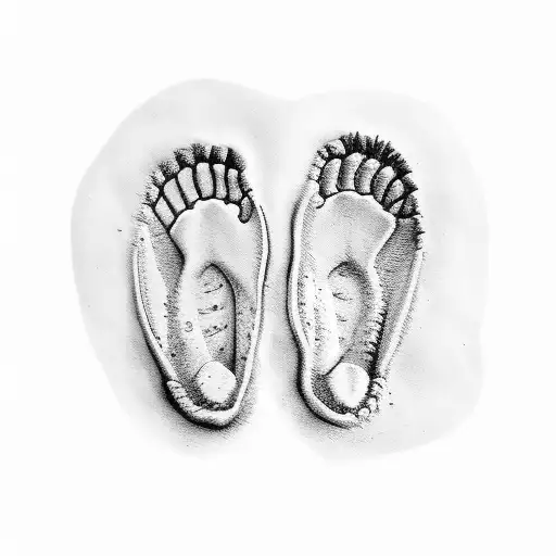 footprints fading away with the words one more step tattoo design idea