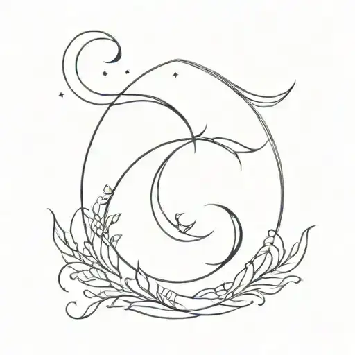 Crescent and signature "moonlight sonata" tattoo design idea