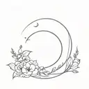 Crescent and signature "moonlight sonata" tattoo design idea