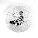 bracelet with ying yang ghost charm tattoo design idea