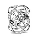 bracelet with ying yang ghost charm tattoo design idea