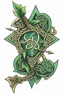 celtic trinity knot arrow design tattoo design idea