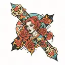 comic strip patchwork sleeve tattoo design idea