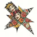 comic strip patchwork sleeve tattoo design idea