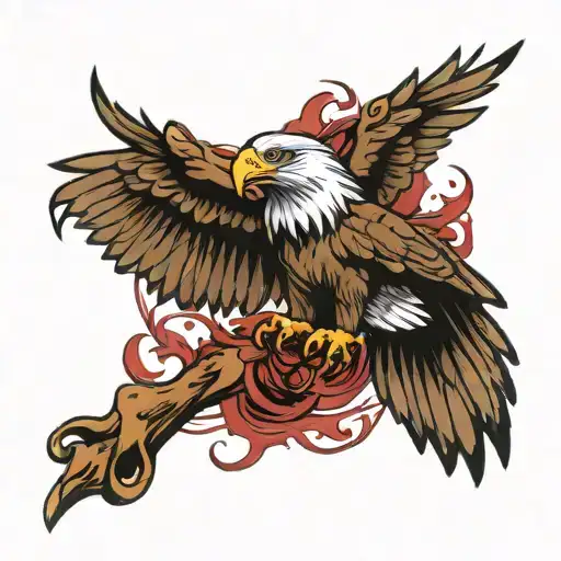 eagle and blood tattoo design idea