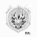 vegeta symbol + asta symbol tattoo design idea