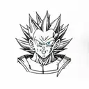 vegeta symbol + asta symbol tattoo design idea