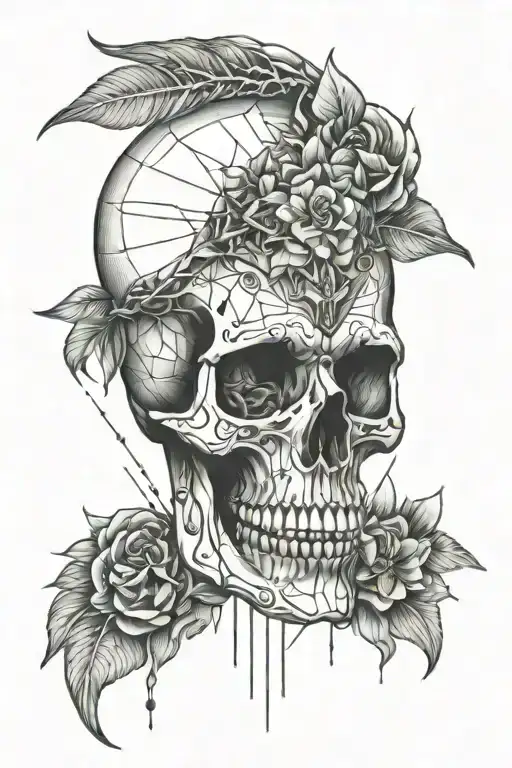 skull mind soul tattoo design idea