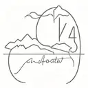Cursive Script with a Heartbeat Line through mountains and a number written 4:41:08 tattoo design idea