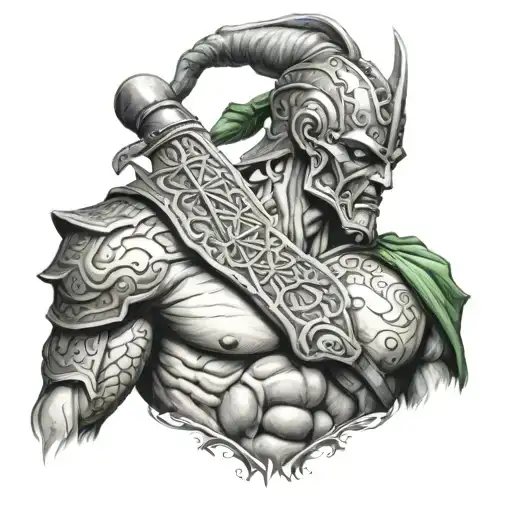 lymphoma represented by a warrior tattoo design idea