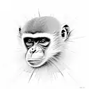 aggressive monkey vs crazy human tattoo design idea