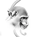 aggressive monkey vs crazy human tattoo design idea