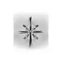 A cross with my mom my dad who is a cop and a cancer logo all on the same arm from when my mom beat cancer tattoo design idea