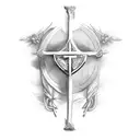 forarm cross with Bible verse  tattoo design idea