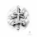 forarm cross with Bible verse  tattoo design idea