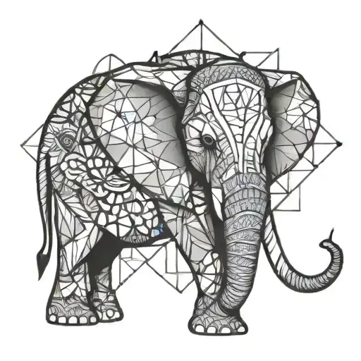 mandala elephant face tattoo design idea