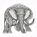 mandala elephant face tattoo design idea