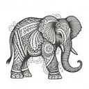 mandala elephant face tattoo design idea