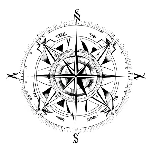 A stock graph forming the shape of a compass tattoo design idea