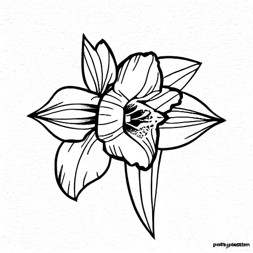 daffodil, violet, and primrose  tattoo design idea