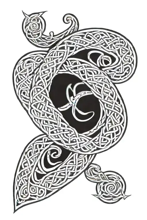 Celtic half sleeve around existing Celtic knot tattoo design idea