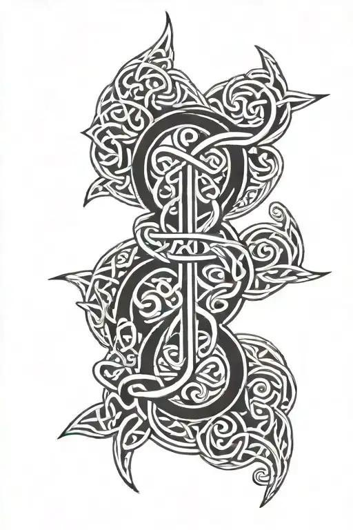 Celtic half sleeve around existing Celtic knot tattoo design idea