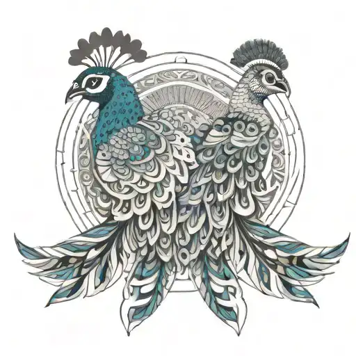 Castor and Pollux, Peacock, Guide, Waves tattoo design idea