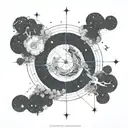 A celestial map with the Castor and Pollux constellation leading the way through a sea of St. Elmo's Fire tattoo design idea