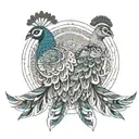 Castor and Pollux, Peacock, Guide, Waves tattoo design idea