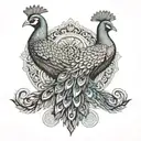 Castor and Pollux, Peacock, Guide, Waves tattoo design idea