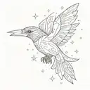 A constellation of stars forming the shape of a thunderbird tattoo design idea