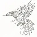A constellation of stars forming the shape of a thunderbird tattoo design idea