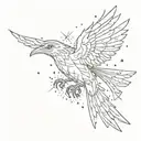 A constellation of stars forming the shape of a thunderbird tattoo design idea