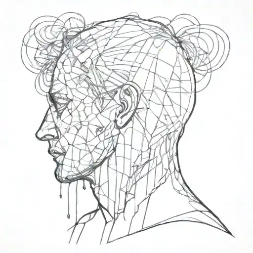 I suffer from depression. I feel like a prisoner in my mind. a little psychedelic. faceless. side of the head. tattoo design idea